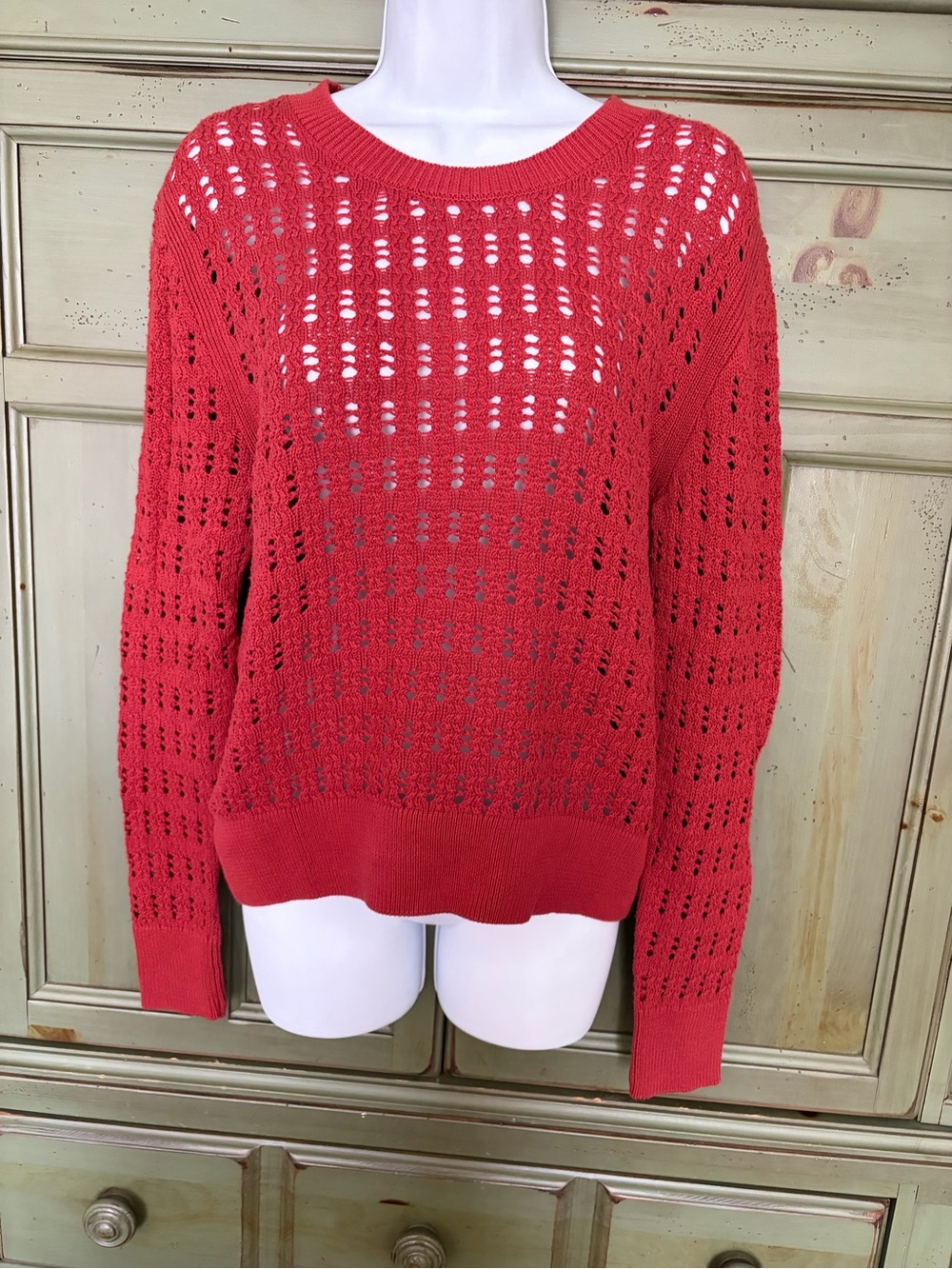 NWT LOFT Open-Knit Crewneck Sweater